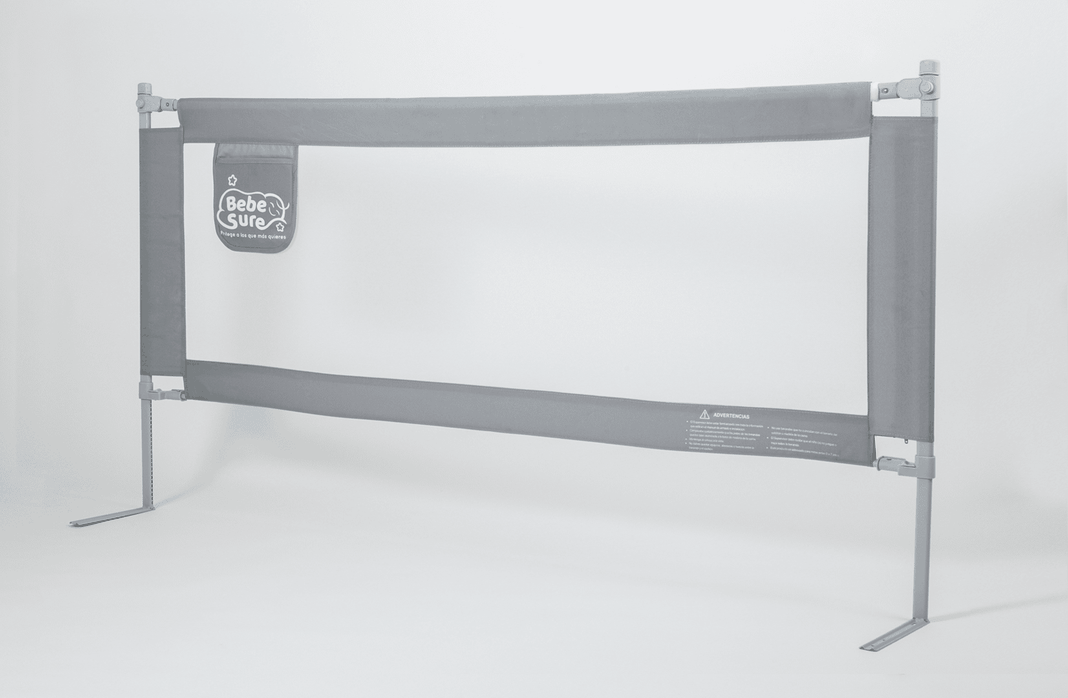 2 Barandas Para Cama 1.5 Plaza 105*190 cm Gris Altura colchón hasta 27 cm-3