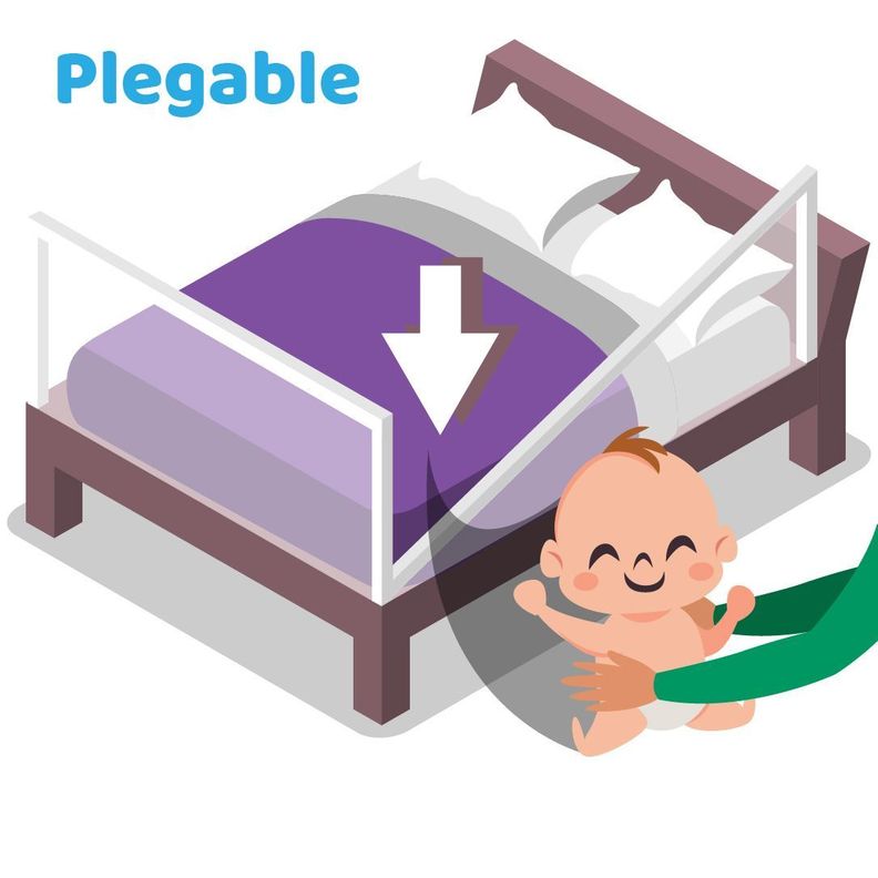 2 barandas Para cama Súper King 200*200 cm para colchón hasta 27 cm de altura-5