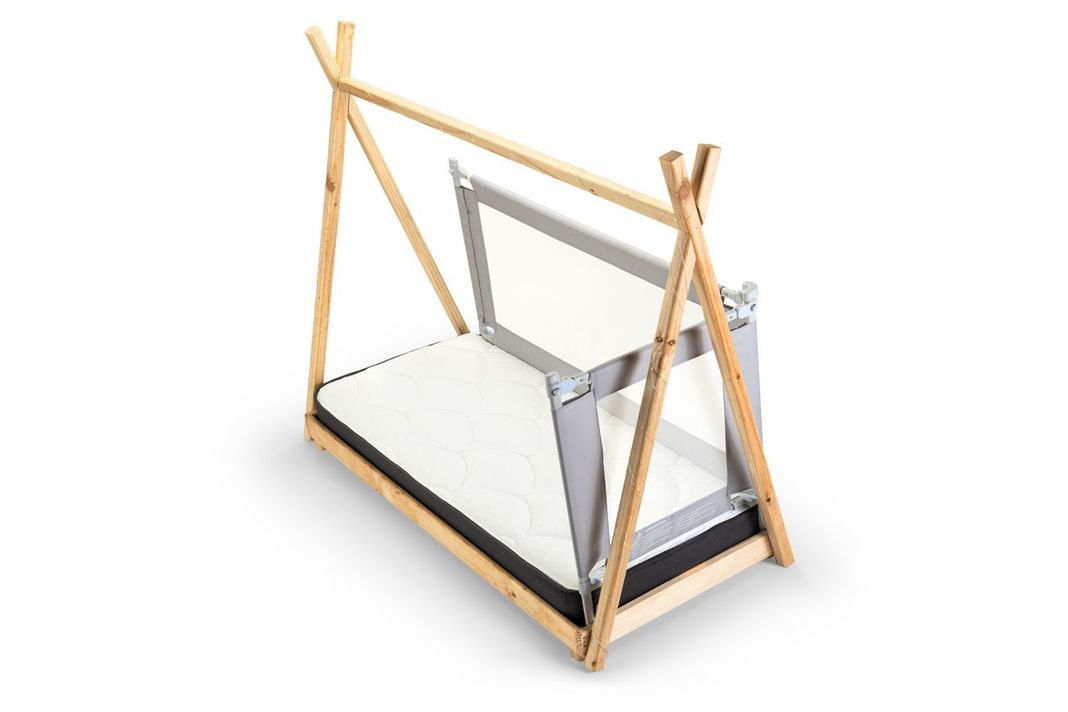 2 Barandas Para Cama transición/ Montessori 70*140 cm Gris Altura colchón hasta 27 cm-0