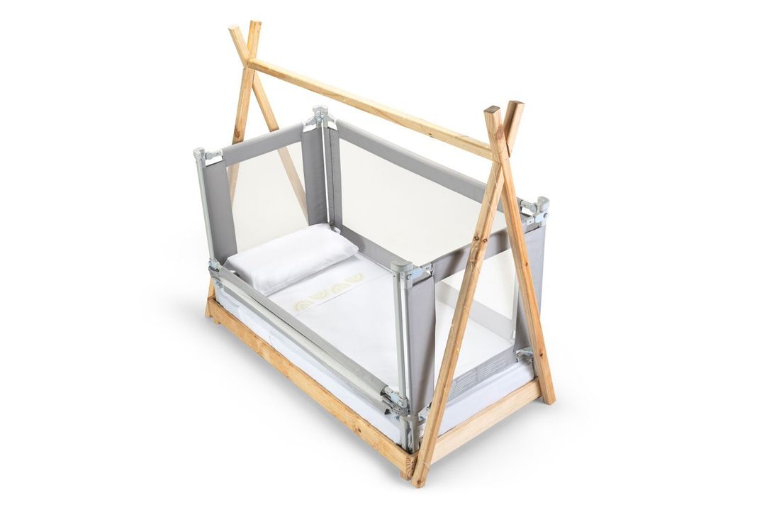 2 Barandas Para Cama transición/ Montessori 70*140 cm Gris Altura colchón hasta 27 cm-3