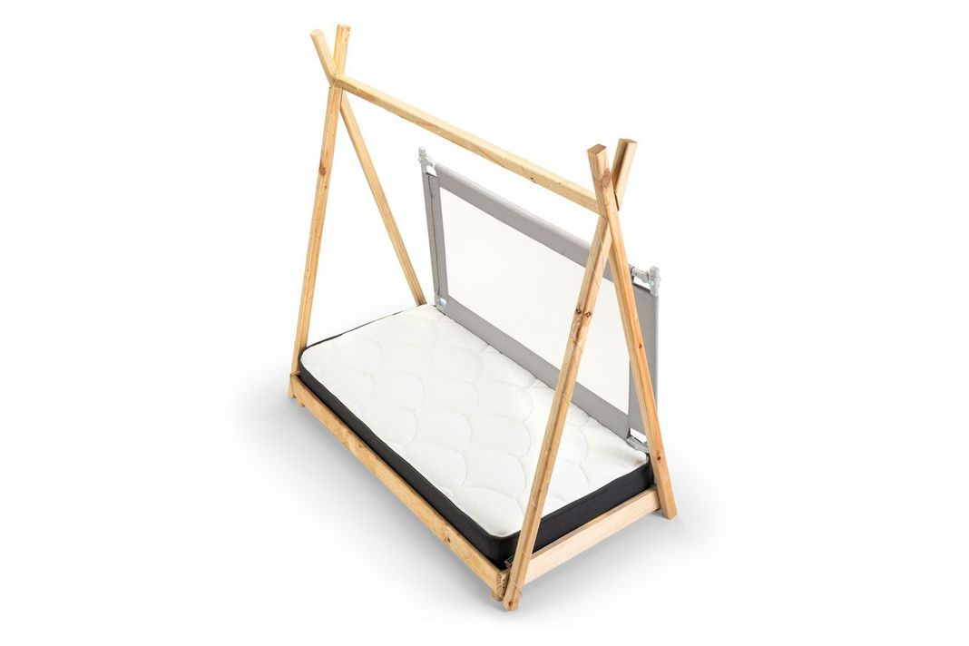1 Baranda Para Cama transición/ Montessori 140 cm Gris Altura colchón hasta 27 cm-0