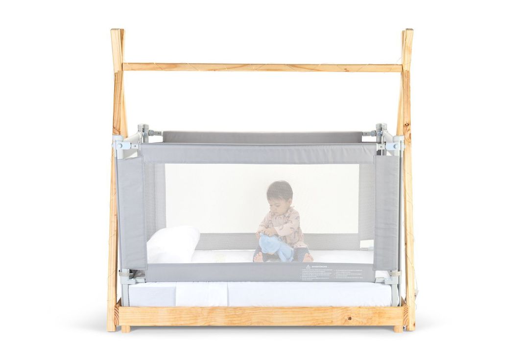 1 Baranda Para Cama transición/ Montessori 140 cm Gris Altura colchón hasta 27 cm-2