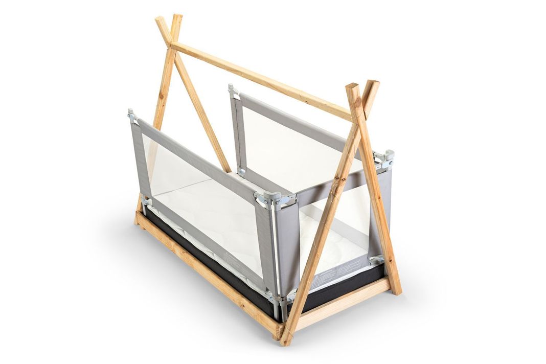 3 Barandas Para Cama transición/ Montessori 70*140*140 cm Gris Altura colchón hasta 27 cm-0