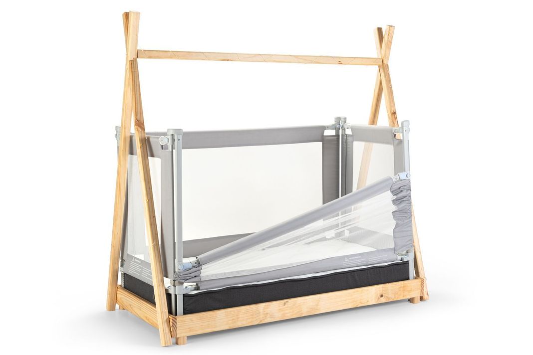 3 Barandas Para Cama transición/ Montessori 70*140*140 cm Gris Altura colchón hasta 27 cm-3