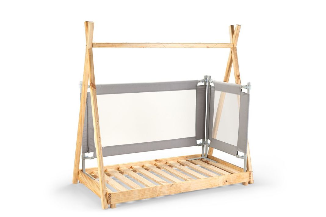 3 Barandas Para Cama transición/ Montessori 70*140*140 cm Gris Altura colchón hasta 27 cm-4