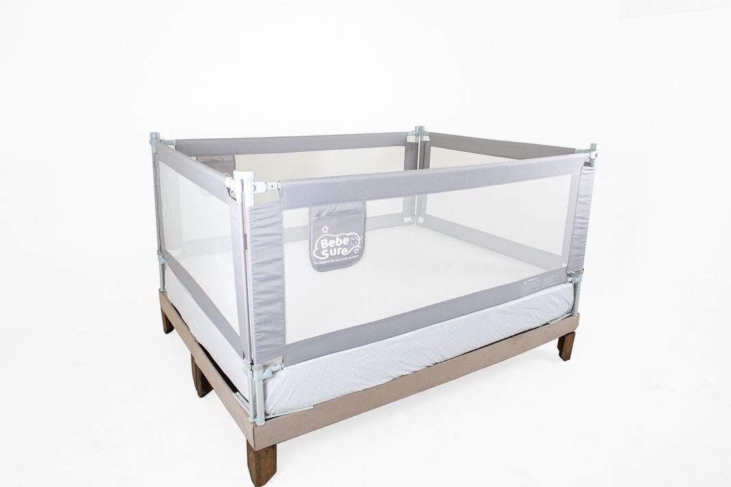 4 barandas Gris Para cama Queen 160*200 cm Altura colchón hasta 27 cm-0