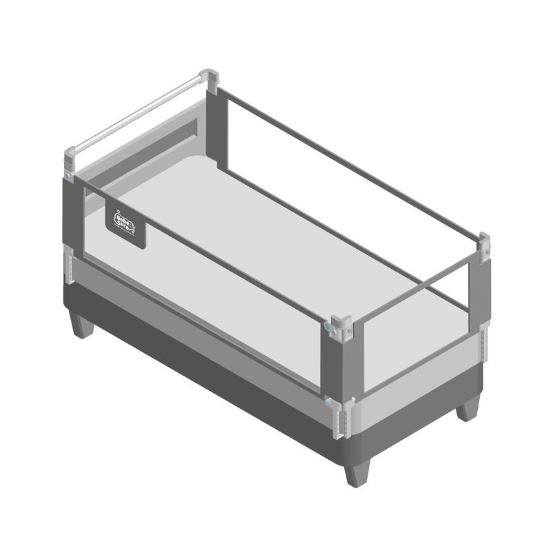 3 Barandas+ soporte de cabecera Para Cama 1.5 Plaza 105*190*190 cms Gris Altura colchón hasta 27 cm-0
