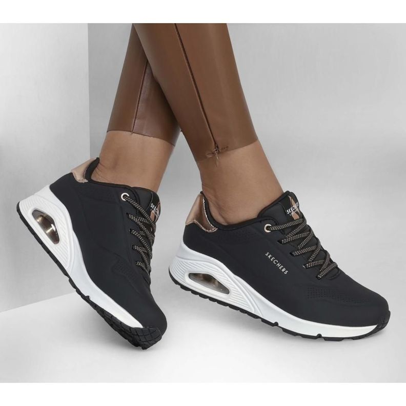 Zapatilla Mujer Uno Shimmer Away Negro Skechers-1