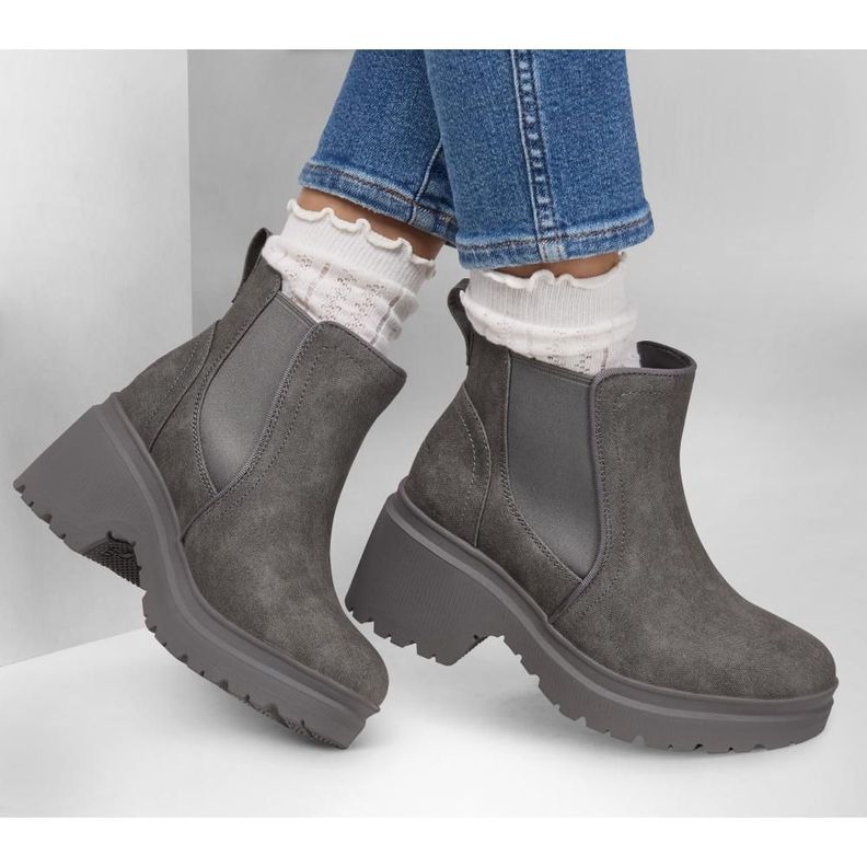 Botín Mujer Bobs Tango Gris Skechers-1