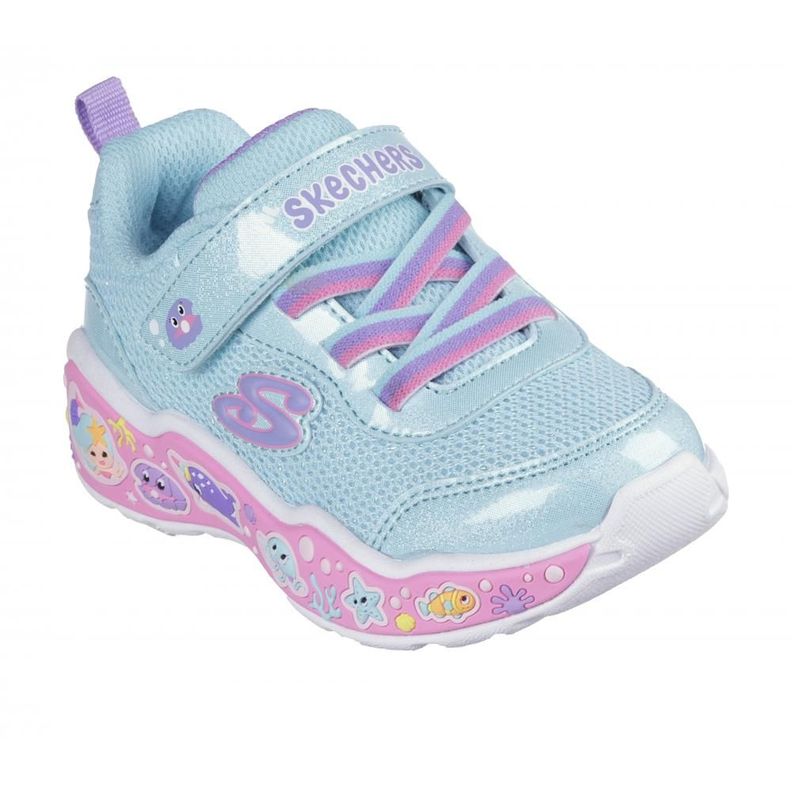 Zapatilla Niña Play Scene Fun Squad Celeste Skechers-4