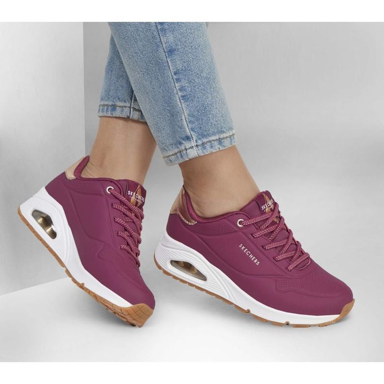Zapatilla Mujer Uno Shimmer Away Rojo Skechers-1