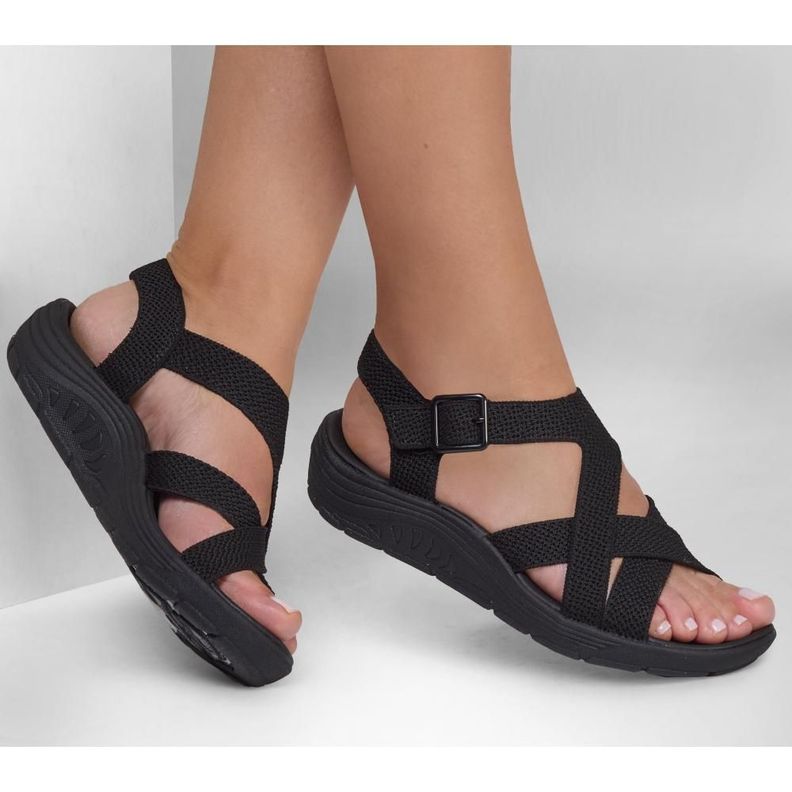 Sandalia Mujer Reggae Cup Clean Lines Negro Skechers-1