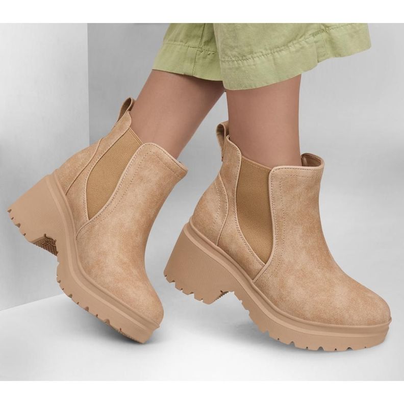 Botín Mujer Bobs Tango Beige Skechers-1