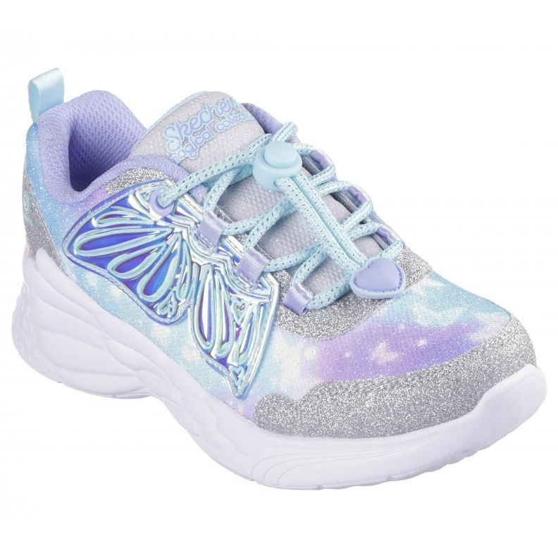 Zapatilla Niña Dream Racer Wing Brites Gris Skechers-4