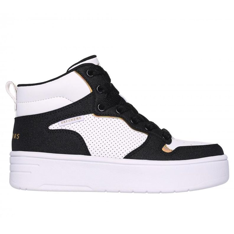 Zapatilla Niña Court High Shine Kicks Blanco BK Skechers-0
