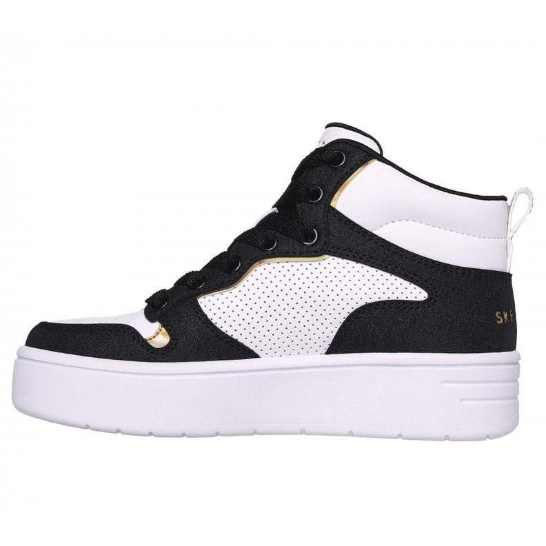 Zapatilla Niña Court High Shine Kicks Blanco BK Skechers-3