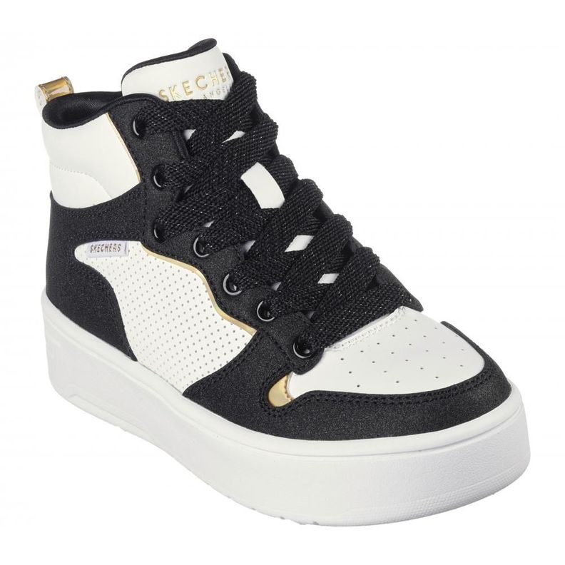 Zapatilla Niña Court High Shine Kicks Blanco BK Skechers-4