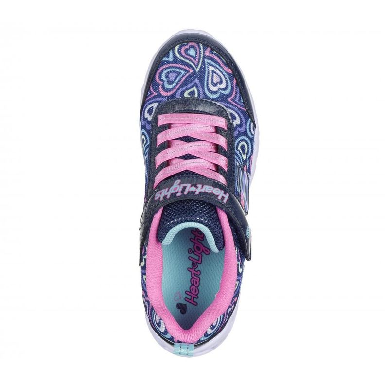 Zapatilla Niña Heart Lights Boogie Love Azul Skechers-1
