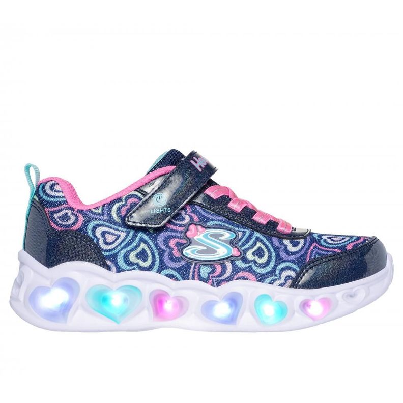 Zapatilla Niña Heart Lights Boogie Love Azul Skechers-5