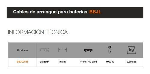 Cable Puente Bateria Arranque Roba Corriente Bahco 1000a25mm-1