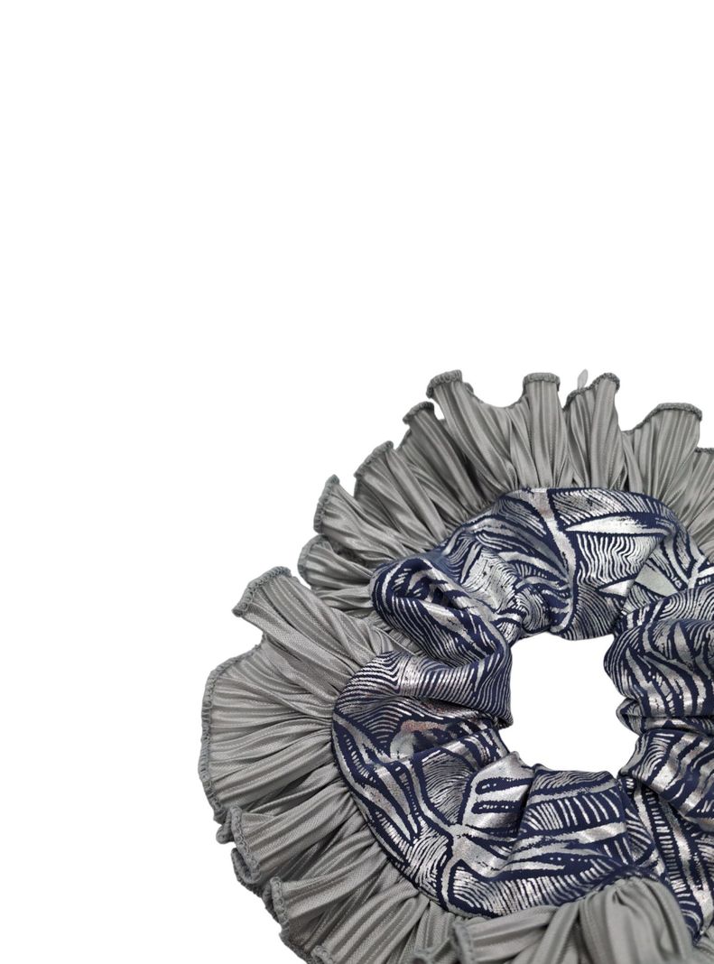 Scrunchie XL Rumbas Bambas Color Plateado 20 cm-1
