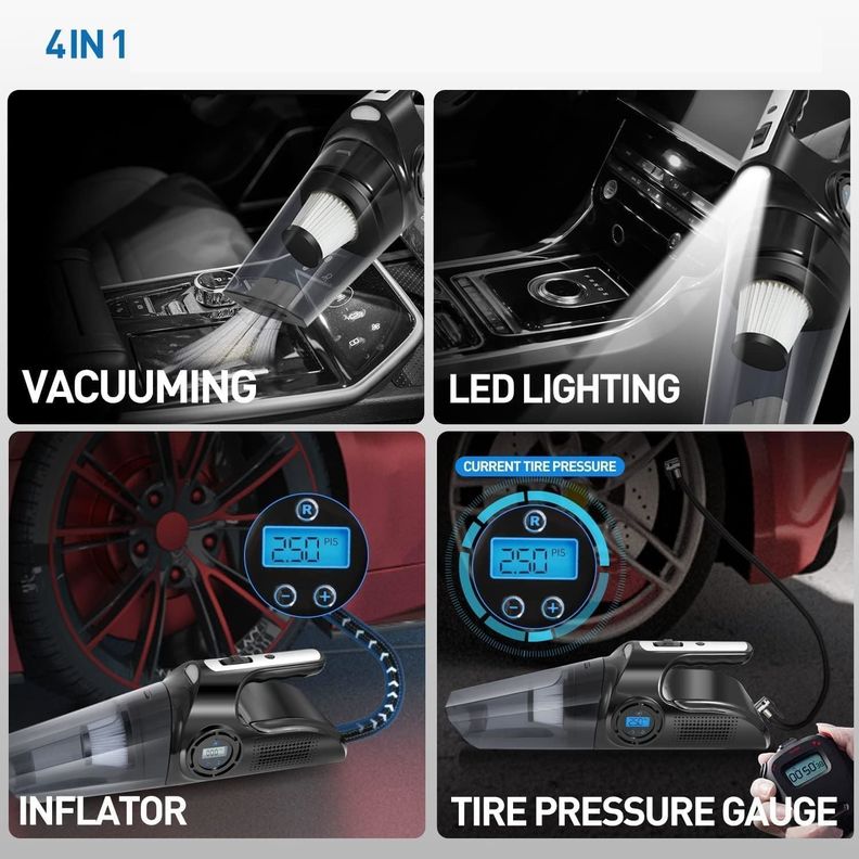 Aspiradora Auto Compresor Aire Neumatico Inalambrica-4