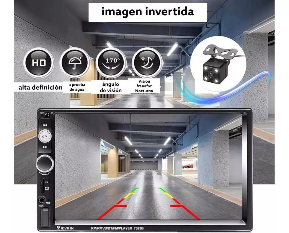Radio Auto Pantalla Touch Bluetooth + Camara + Mando Volante-1