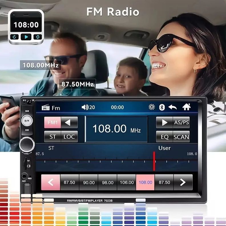 Radio Auto Pantalla Touch Bluetooth + Camara + Mando Volante-2