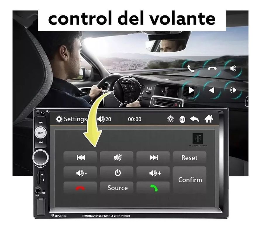 Radio Auto Pantalla Touch Bluetooth + Camara + Mando Volante-3