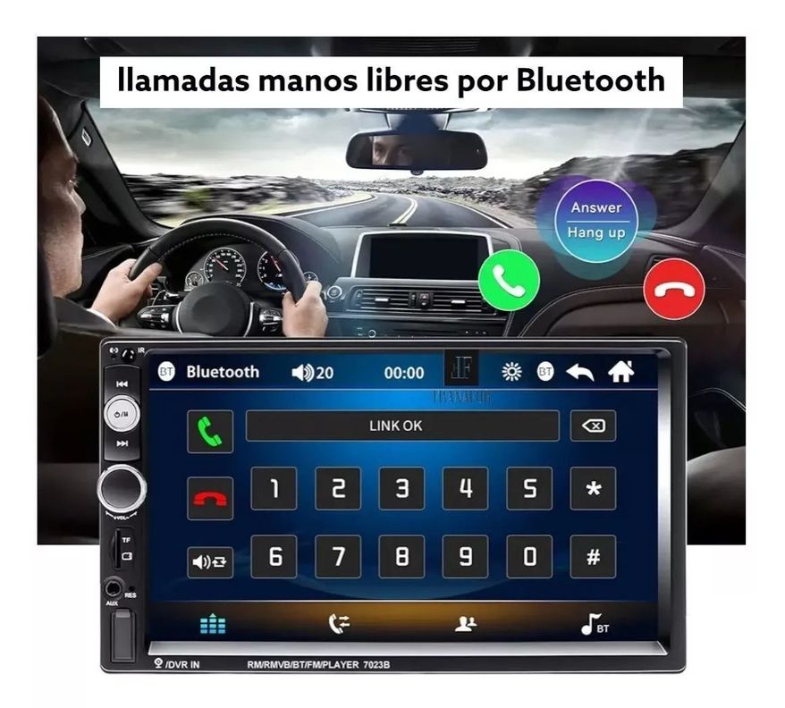 Radio Auto Pantalla Touch Bluetooth + Camara + Mando Volante-4