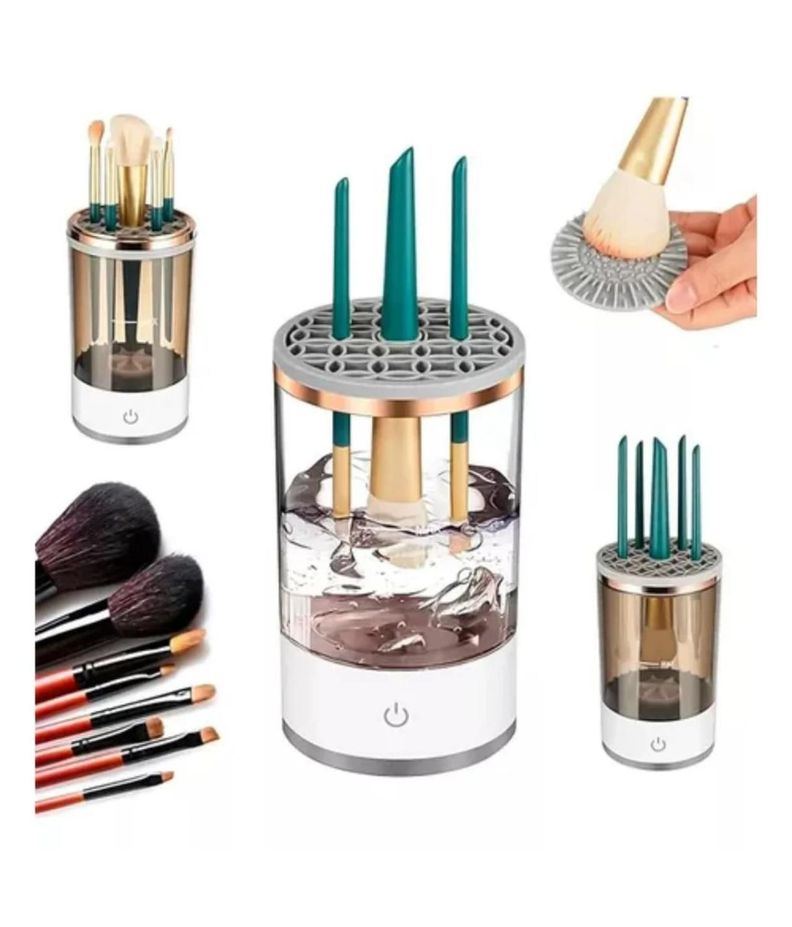 Limpiador De Brochas De Maquillaje USB Lava Y Seca En Segundos Blanco