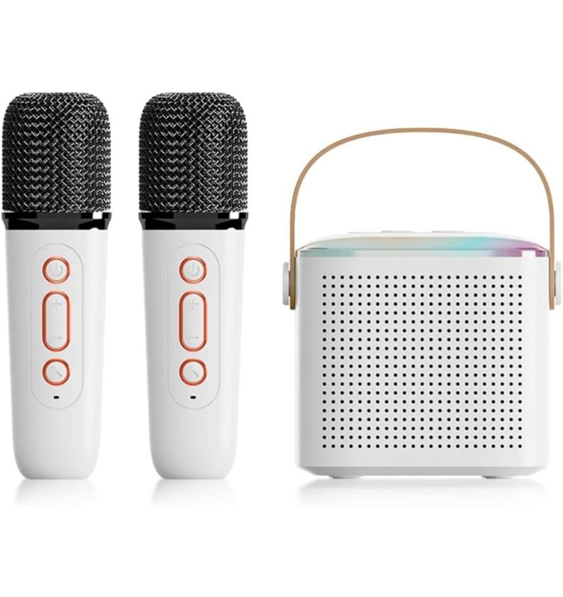 Parlante Bluetooth Con Luces + 2 Micrófonos Inalámbricos-0