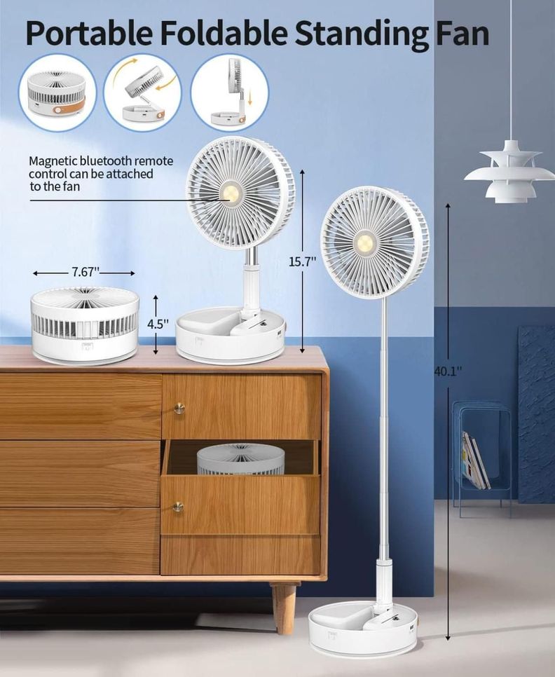 Ventilador Portátil Recargable USB Altura Ajustable-3