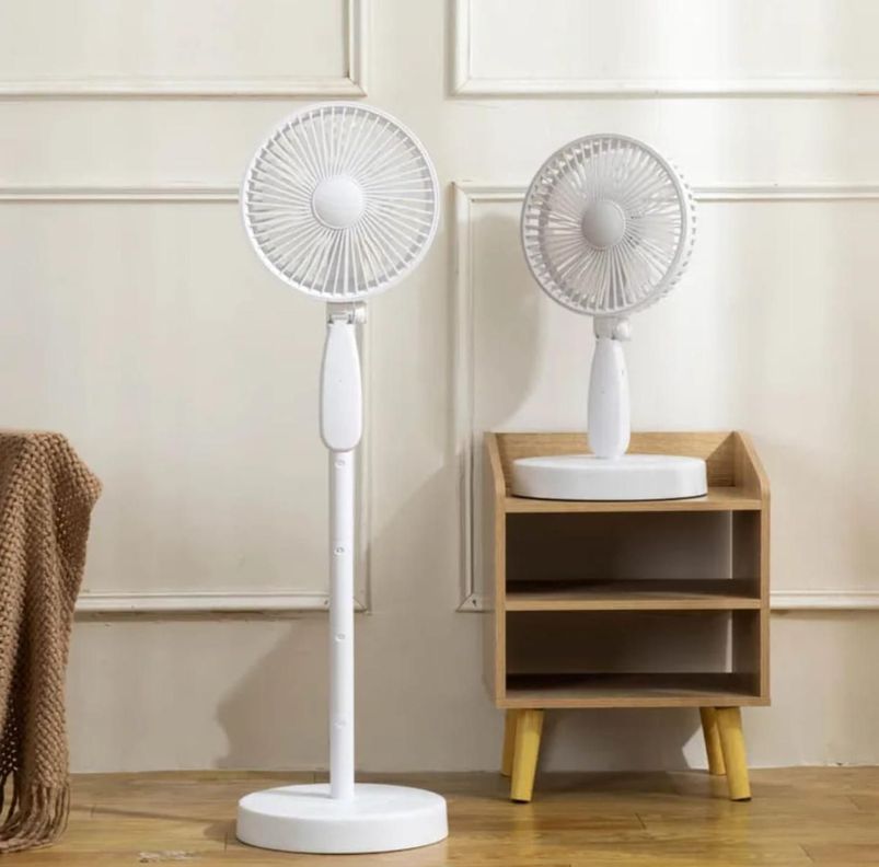Ventilador Recargable Ajustable Blanco Grande-0