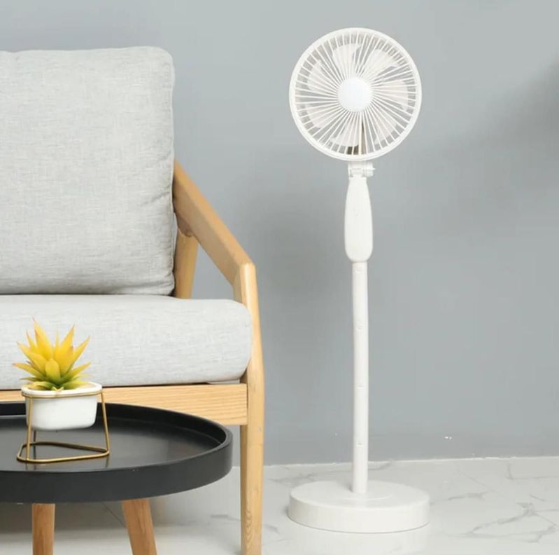 Ventilador Recargable Ajustable Blanco Grande-1