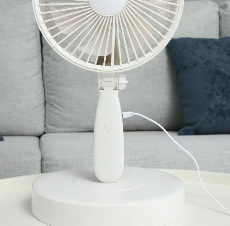 Ventilador Recargable Ajustable Blanco Grande-2