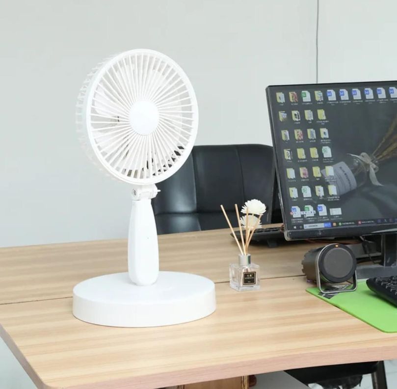 Ventilador Recargable Ajustable Blanco Grande-3