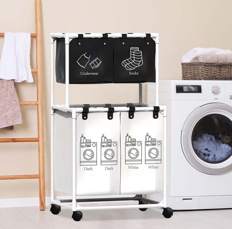 Cesto Plegable Para Ropa Sucia Organizador Con Separación-0