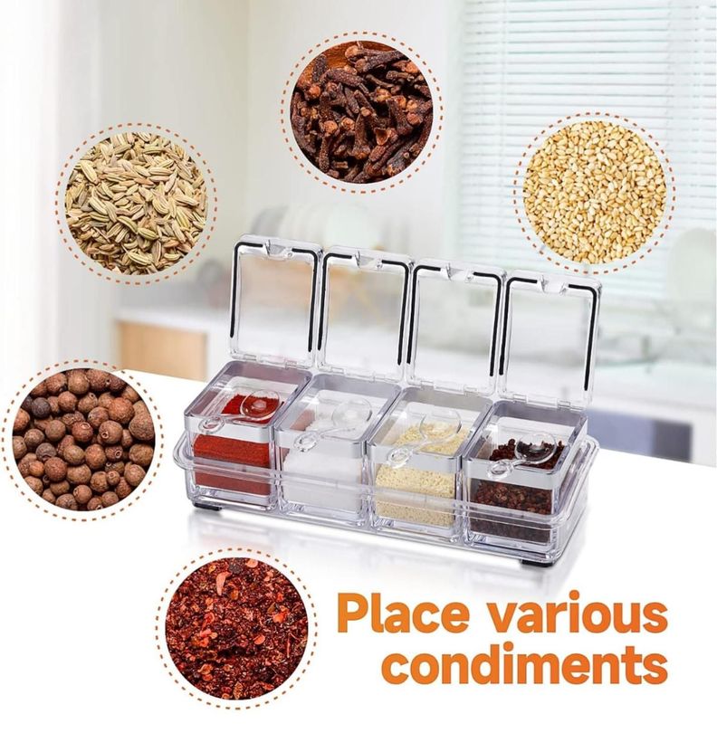 Caja Organizador De Condimentos 4 Compartimientos-4