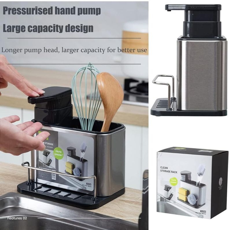 Dispensador De Jabón Y Organizador Para Cocina-3