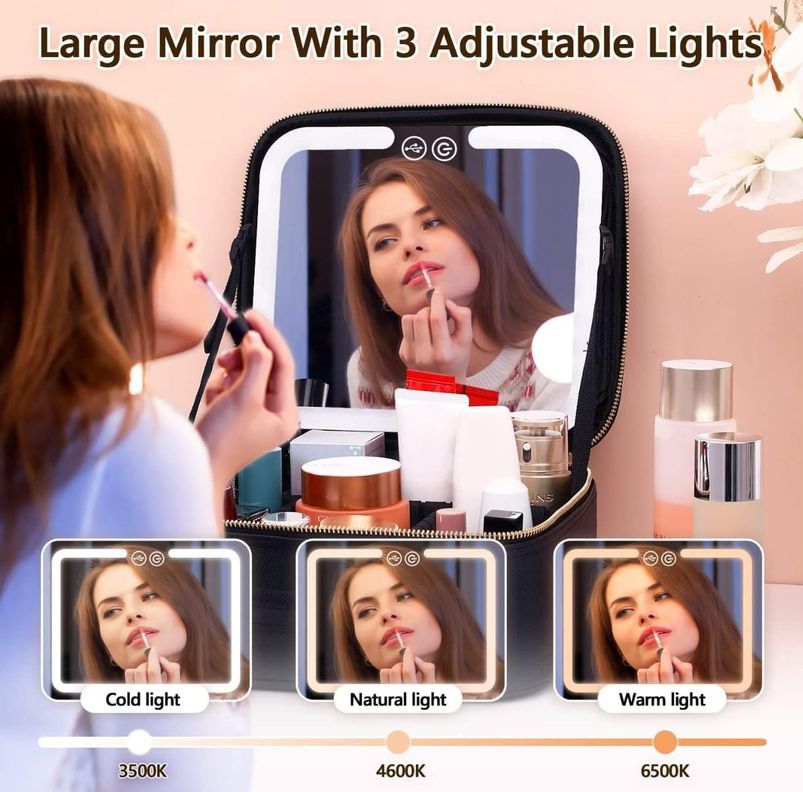 Cosmetiquero Organizador De Maquillaje Con Luz Led-2