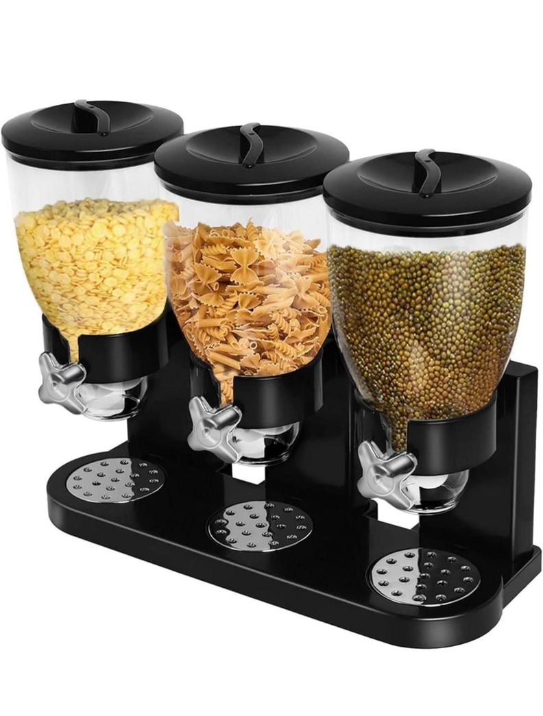 Dispensador De Cereal Triple Dispensador Hermético-0
