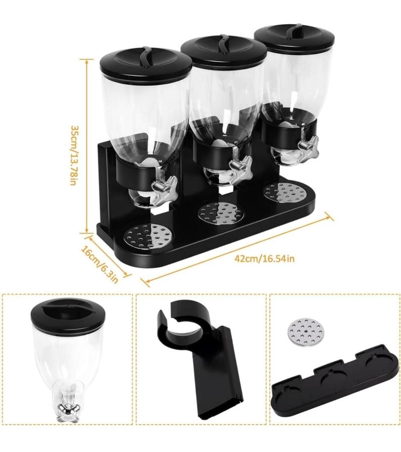 Dispensador De Cereal Triple Dispensador Hermético-2