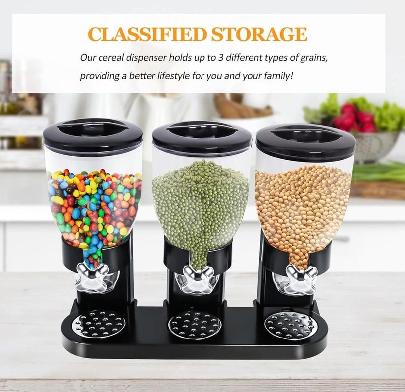 Dispensador De Cereal Triple Dispensador Hermético-3