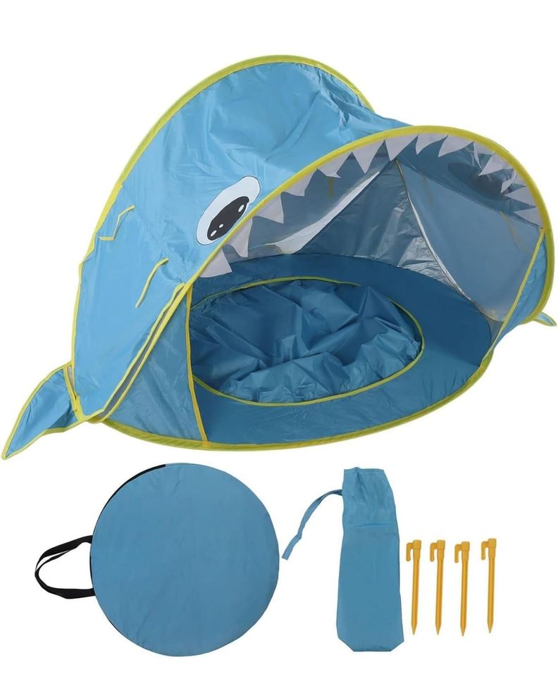 Carpa Con Piscina De Exterior Para Bebes Azul-2