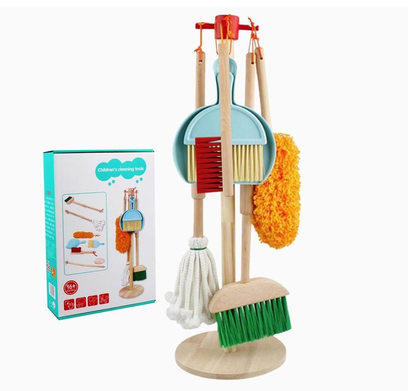 Set De Aseo Y Limpieza Para Niños Set De Madera-0