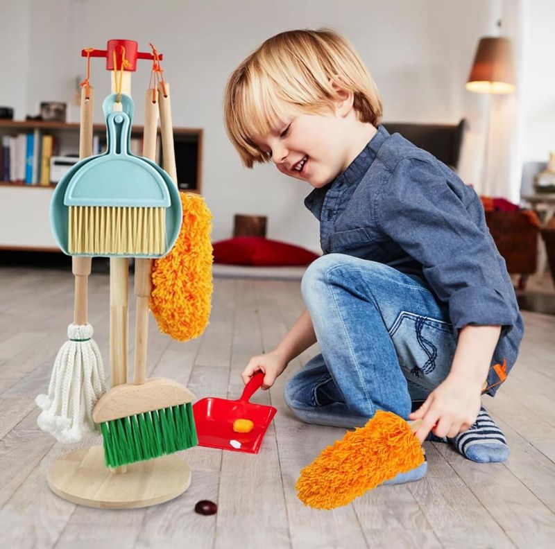 Set De Aseo Y Limpieza Para Niños Set De Madera-2