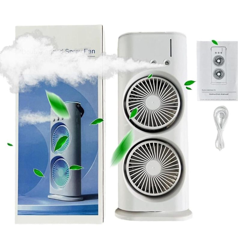 Ventilador Doble Con Humificador De Aire-0