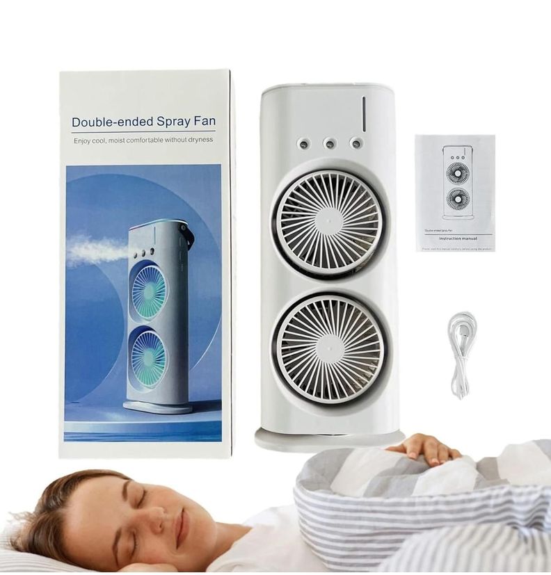 Ventilador Doble Con Humificador De Aire-1