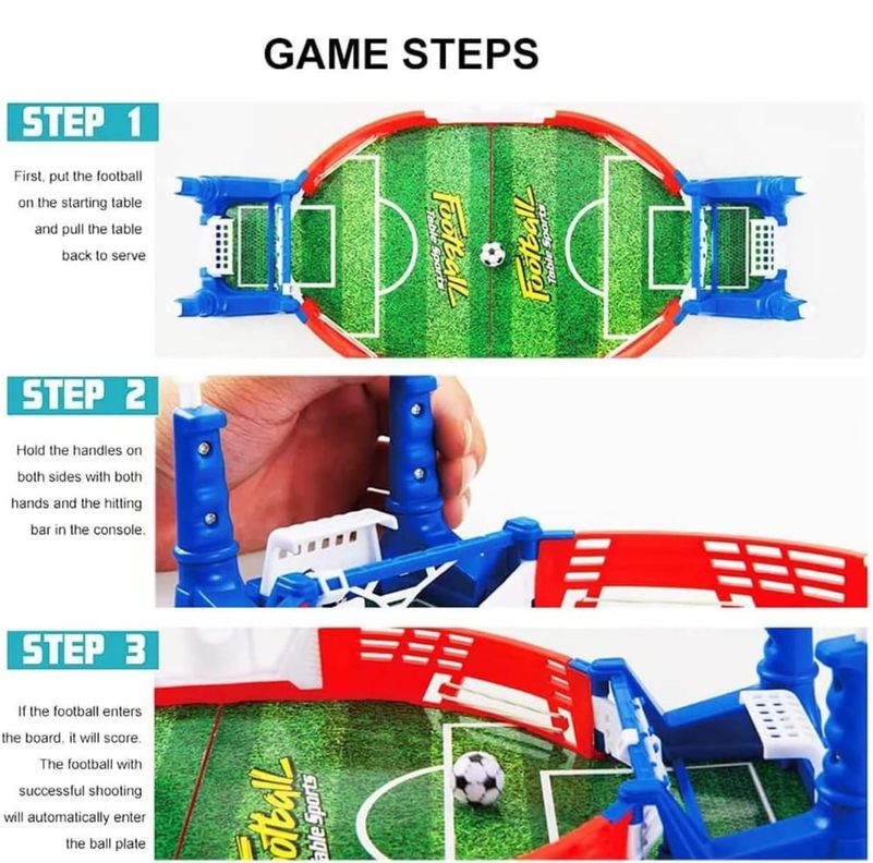 Futbol De Mesa Portátil Mini Cancha De Juego Azul-1